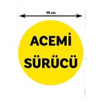 İŞCAN MOTOR Acemi Sürücü Sticker Dikkat Uyarı Sticker 15x15cm SARİ