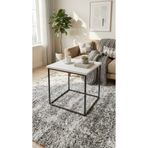 ISDA HOME Modern Metal İskeletli Yan Sehpa - Ofis ve Oturma Odası İçin Çok Amaçlı Kare Tasarım