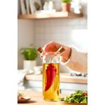 iselahome Capsi Çift Katmanlı Borosilikat Cam Yağlık Sirkelik Biber Figürlü Damlatmaz Şişe 350 ml - Şeffaf