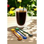 iselahome Coloria 6’lı Renkli Cam Dondurma, Kahve, Şeker, Baharat ve Tatlı Servis Kaşığı Seti 15 cm - Çok Renkli