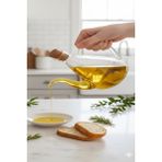 iselahome Seren Borosilikat Cam Akasya Kapaklı Yağlık – Isıya Dayanıklı Cam Yağ Şişesi 500 ml - Şeffaf