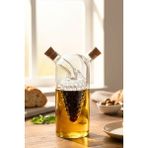 iselahome Vignora Çift Katmanlı Borosilikat Cam Yağlık Sirkelik Üzüm Figürlü Damlatmaz Şişe 350 ml - Şeffaf