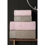 Isessia 4'lü Hamam Takımı Banyo Havlu Seti | 2 Adet 50X90 + 2 Adet 70X140 %100 Pamuk Yumuşak Havlu - Standart - Kahve - Pudra