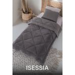 Isessia Lüks Wellsoft Çift Taraflı Yumuşak 4 Mevsim Konfor Yorgan Seti | Yorgan | Uyku Seti 155 x 215 cm - Antrasit