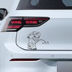 Işeyen Çocuk Sticker Model 3 - Oto Sticker - Araba Sticker - Araç Sticker - Cam Sticker - 20cm X 17cm - Gri