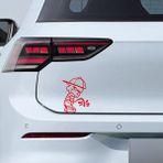 Işeyen Çocuk Sticker Model 4 - Oto Sticker - Araba Sticker - Araç Sticker - Cam Sticker - 17cm X 22cm - Kırmızı