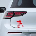 Işeyen Çocuk Sticker Model 5 - Oto Sticker - Araba Sticker - Araç Sticker - Cam Sticker - 20cm X 20cm - Kırmızı