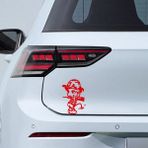 Işeyen Çocuk Sticker Model 6 - Oto Sticker - Araba Sticker - Araç Sticker - Cam Sticker - 15cm X 23cm - Kırmızı