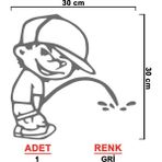 Işeyen Çocuk Sticker Model 7 - Oto Sticker - Araba Sticker - Araç Sticker - Cam Sticker - 30cm X 30cm - Gri