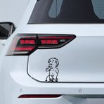 Işeyen Çocuk Sticker Model 8 - Oto Sticker - Araba Sticker - Araç Sticker - Cam Sticker - 13cm X 23cm - Siyah
