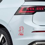 Işeyen Çocuk Sticker Model 8 - Oto Sticker - Araba Sticker - Araç Sticker - Cam Sticker - 8cm X 15cm - Kırmızı