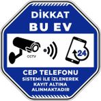 İsg Tabelam Dikkat Bu Ev Cep Telefonu Sistemi İle İzlenerek Kayıt Altına Alınmaktadır V2/30x30cm/fosforlu dekota - Kompozit Fosforlu