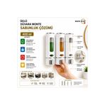 isgstore Main Shop Duvara Monte Manuel Sabunluk Sıvı Lavabo Sabunluk El Sabunu Beyaz Renk 3 Adet M-52