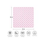 isgstore Main Shop Kare Bubble Bath Math Banyo Paspası & Duş Kaydırmazı Pembe 54x54 Cm M-149