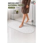 isgstore Main Shop Vantuzlu Banyo Duş ve Küvet Kaydırmaz Paspas - 34 x 68 cm - Beyaz M-130