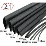 Isı İle 2/1 Daralan Makaron 20 Mm - Siyah - 100 Metre