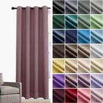 Isı Yalıtımlı Delikli Karartma Perdesi, Gürültü Azaltıcı, Çocuk Odası, Oturma Odası, Balkon için Opak Pencere Perdeleri - 132 x 213 cm, Gül Rengi, 1 Adet