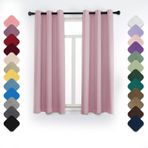 Isı Yalıtımlı Karartma Perdesi 140 x 260 cm Gürültü Azaltıcı Kuşgözü Tasarımı Çocuk Odası Oturma Odası Balkon için Opak Pencere Uygulaması Pembe Gül Rengi Tek Panel