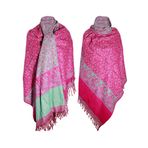 ISICAK KIŞ PEMBE NANE ŞAL SARP SAF YAKA YÜNÜ ŞAL DEKORASYON BATTANESİ ÜNİSEKS BÜYÜK TERS MASA LÜKS FARK HEDİYE, yeşil (Mint), One Size