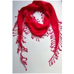 IŞIK Fular Bandana Aksesuar Küpürlü Kırmızı