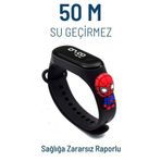 Işık Life Cnr Örümcek Adam Spiderman Figürlü Dokunmatik Ekranlı Su Geçirmez Led Dijital Çocuk Kol Saati