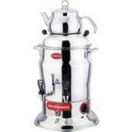 Işıkgaz Silverinox 7 lt Çift Demlik Çay Semaveri Otomatı Makinesi