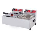 Işıkgaz Silverinox Işıkgaz Silver Endüstriyel Çiftli 8+8 Litre Elektrikli Fritöz