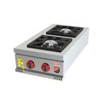 Işıkgaz Silverinox SLVR-MD-3 Endüstriyel Doğalgazlı Dikey Set Üstü Midi 2 Gözlü Ocak