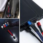 Işıklı Anahtarlık Model 3 In 1 USB Çıkışlı Mikro,type-C ve Iphone Uyumlu Şarj Kablosu (5250)