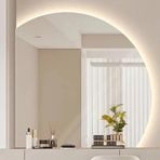 Işıklı Banyo Vanity Ayna Buğu Önleyici Dokunmatik Sensör Duvara Monte Modern Tasarım Arkadan Aydınlatmalı Dekoratif Makyaj Aynası Giriş ve Oturma Odası için 3 Renkli Kısılabilir Aydınlatma