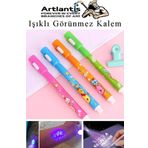 Işıklı Görünmez Kalem 4 Adet Sihirli Kalem Işıklı Uv Mavi Işıklı Kalem Ly-1517 Keçe Uçlu