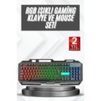 Işıklı Oyuncu Q Klavye Mouse Seti Siyah Gaming Oyuncu Klavye - Çok Renkli