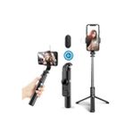 Işıklı Selfie Stick 360 Derece Bluetooth Kumandalı Selfie Çubuğu Fill Light Tripod Q02S