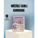 Işıklı Sesli Şifreli Otomatik Para Çeken Kumbara Mor