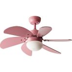 Işıklı Tavan Vantilatörü,uzaktan Kumandalı, 3 Fan Hızı, 3 Işık Renk Modu, LED Aydınlatmalı - Pembe