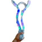 Işıklı Tavşan Kulaklı Şapka Taç Hareketli Pelüş Mavi - sünger bob - 40 cm