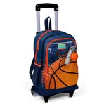 Işıklı Tekerlekli Turuncu Lacivert Basketbol Çekçek Çantası - Erkek