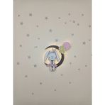 Işıklı Toplar Türkiye Çocuk Odası Dekoratif Ahşap Bulut Uv Baskı Ay Üzeri Tavşan Gece Lambası Ledli Aydınlatma - 40x20 - Renkli