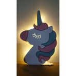 Işıklı Toplar Türkiye Çocuk Odası Dekoratif Ahşap Unicorn Gece Lambası Ledli Aydınlatma - 40*20 - Renkli
