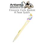 Isikli Unicorn Uclu Kalem 0.7 1 Adet Unicorn Baslikli Versatil Kalem Suslu Silikonlu Hediyelik Kalem