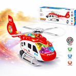 Işıklı Ve Müzikli Polis Helikopteri 32 Cm Çarp Dön Projeksiyonlu Oyuncak Helikopter