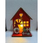 Işıklı Yılbaşı Evi Süsü, 13 Cm, Kırmızı, Dekoratif ve Parlak Yılbaşı Süsü - Altın - Turkuaz - Seçenek 1