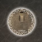 Işıklı Yuvarlak LED Banyo Aynası Arkadan Aydınlatmalı Duvara Monte Lavabo Aynası, Ayarlanabilir Üç Renk Sıcaklığı ve Modern Banyolar için Akıllı Zaman Göstergesi