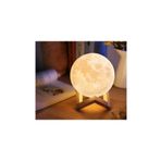 Işıl Işıl 3D Standlı Ay Gece Lambası Dekoratif Küre Ledli, 12 Cm Çaplı