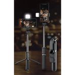 isiltikidsmoda LED Işıklı Selfie Çubuğu Bluetooth Kumandalı Kablosuz Tripot Selfie Monopod Selfie Stick ( Lisinya )