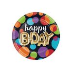 Işıltılı Balonlar Happy Birthday 8 Li Tabak Çok Renkli
