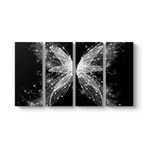 Işıltılı Kelebek Tablosu 129 x 70-4 Parçalı