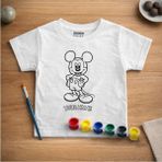 Isim Yazılabilen Mickey Çocuk Tişört Boyama Seti – Full Set Fırçalı, Tasarım Oyunu, 3+ Yaş - Beyaz - 9 - 10 Yaş