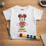 Isim Yazılabilen Minnie Çocuk Tişört Boyama Seti – Full Set Fırçalı, Tasarım Oyunu, 3+ Yaş