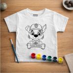 Isim Yazılabilen Paw Patrol Çocuk Tişört Boyama Seti – Full Set Fırçalı, Tasarım Oyunu, 3+ Yaş - Beyaz - 3 - 4 Yaş